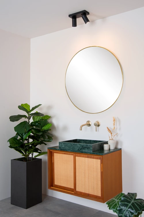 Lucide TAYLOR - Plafondspot Badkamer - LED Dim to warm - GU10 - 2x5W 2200K/3000K - IP44 - Zwart - sfeer 4